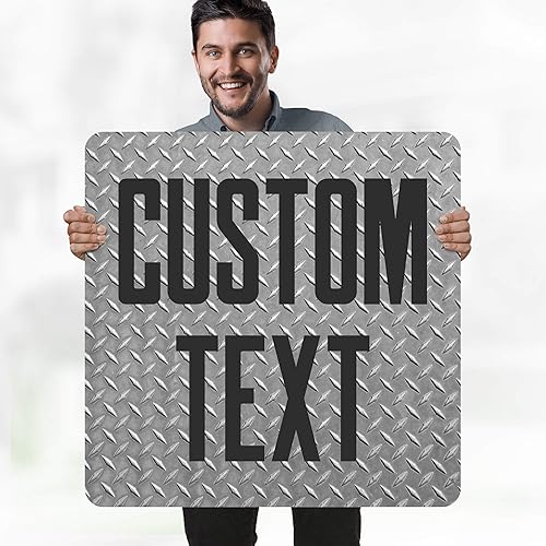 Miniatura 1056 de My Sign Center - Letrero personalizado, 11 colores de fuente, 13 estilos de fuente, 4 opciones de agujero, 22 tamaños, 8 x 32 pulgadas, sin óxido,