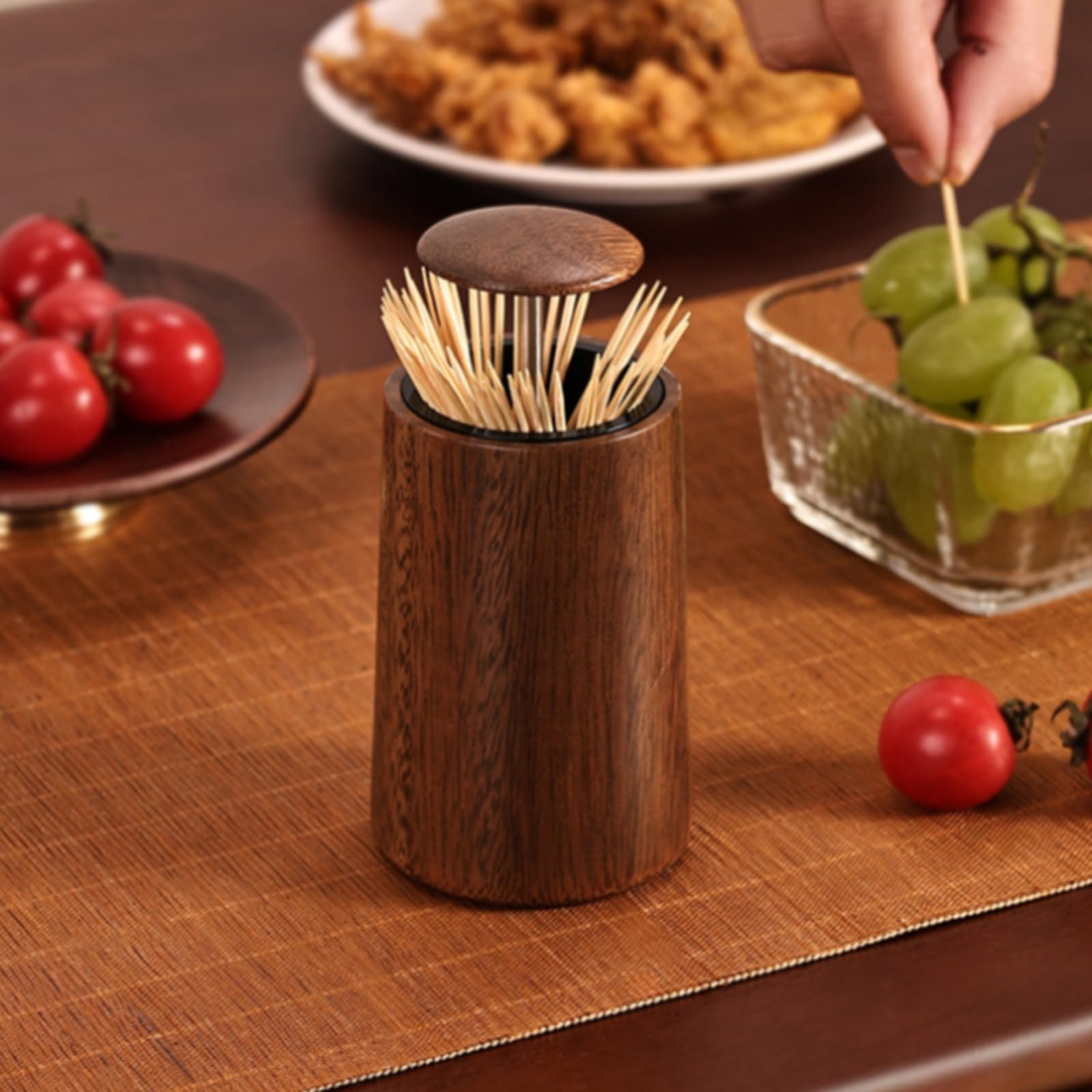 Palillero Automático Compacto Dispensador Automático Palillos Recipiente para Cocina , Chino, Redondo