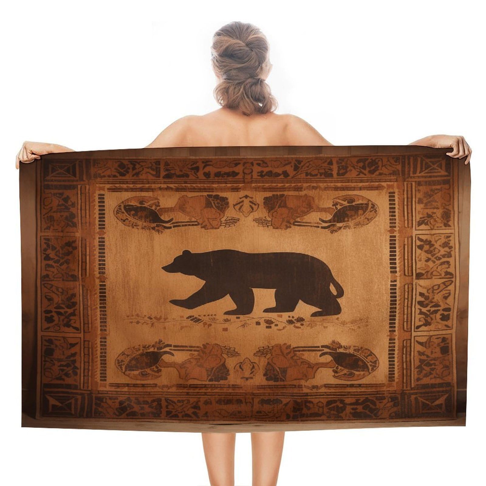 VstaDank Bear Beach Towel 51x31 Inch Oversized Soft Bath Towel Luxury Plush Thick Hotel Swim Pool Towels Super Quick Dry Travel Towels for Camping Gym Sports Yoga