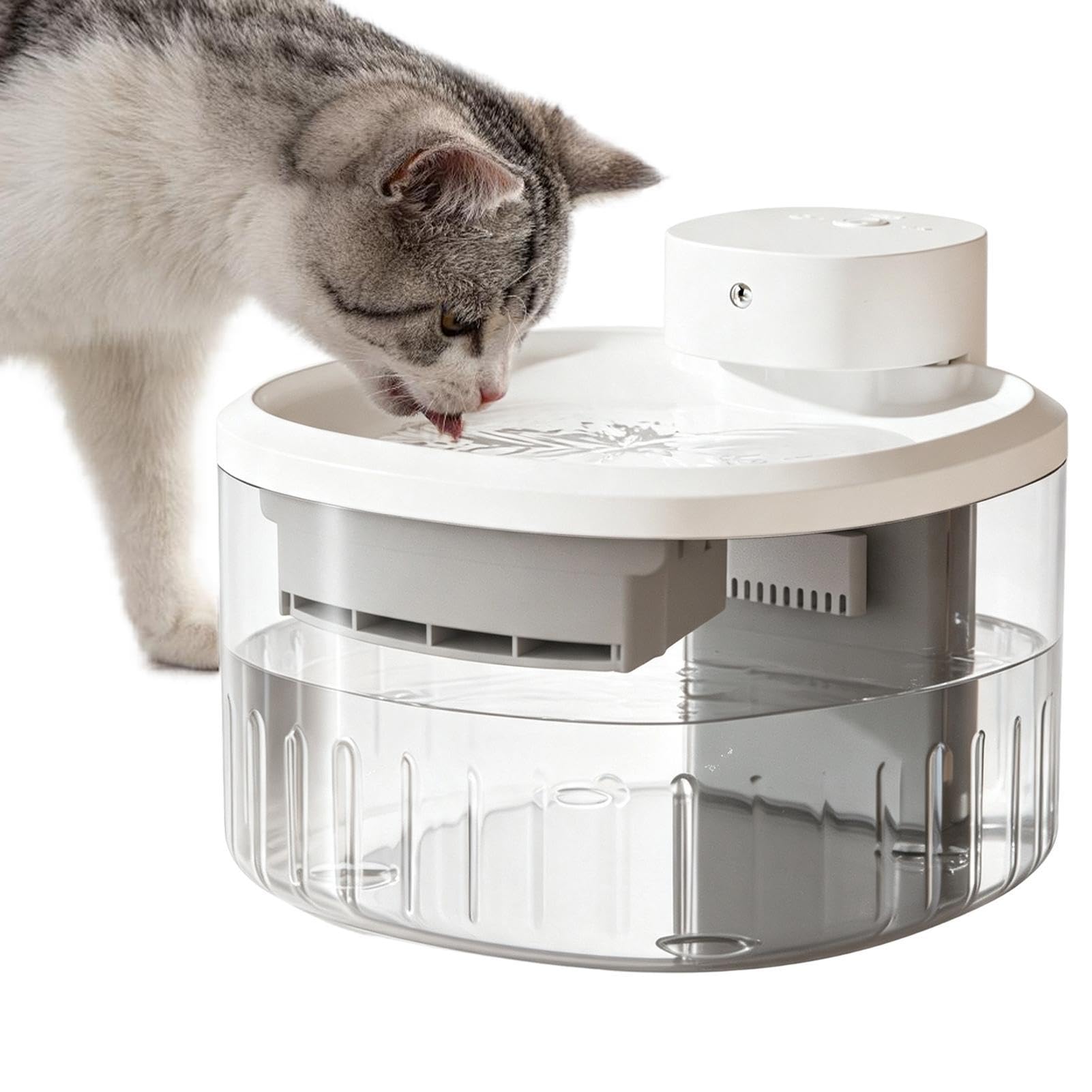 Fuente de agua para gatos, 9 filtros de repuesto, dispensador silencioso | Dispensador de agua para gatos para razas pequeñas, medianas y grandes, sala de estar, patio, dormitorio, balcón y garaje