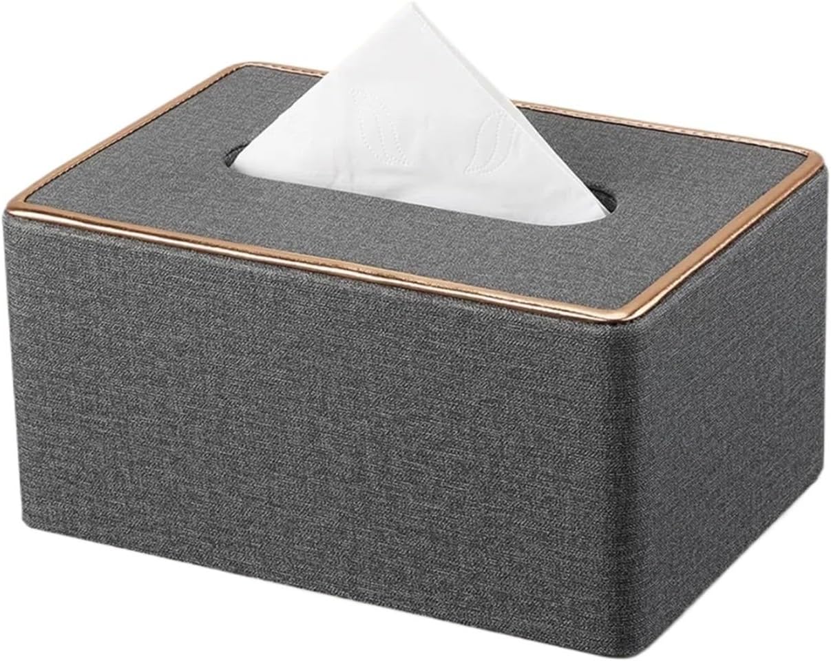 Multifunctional Tissue Box Holder Leather Rectangular Napkin Facial Tissues Holder Dispenser Home Office Car Tissue Box Cover Decorative Napkin Holder(Large)
