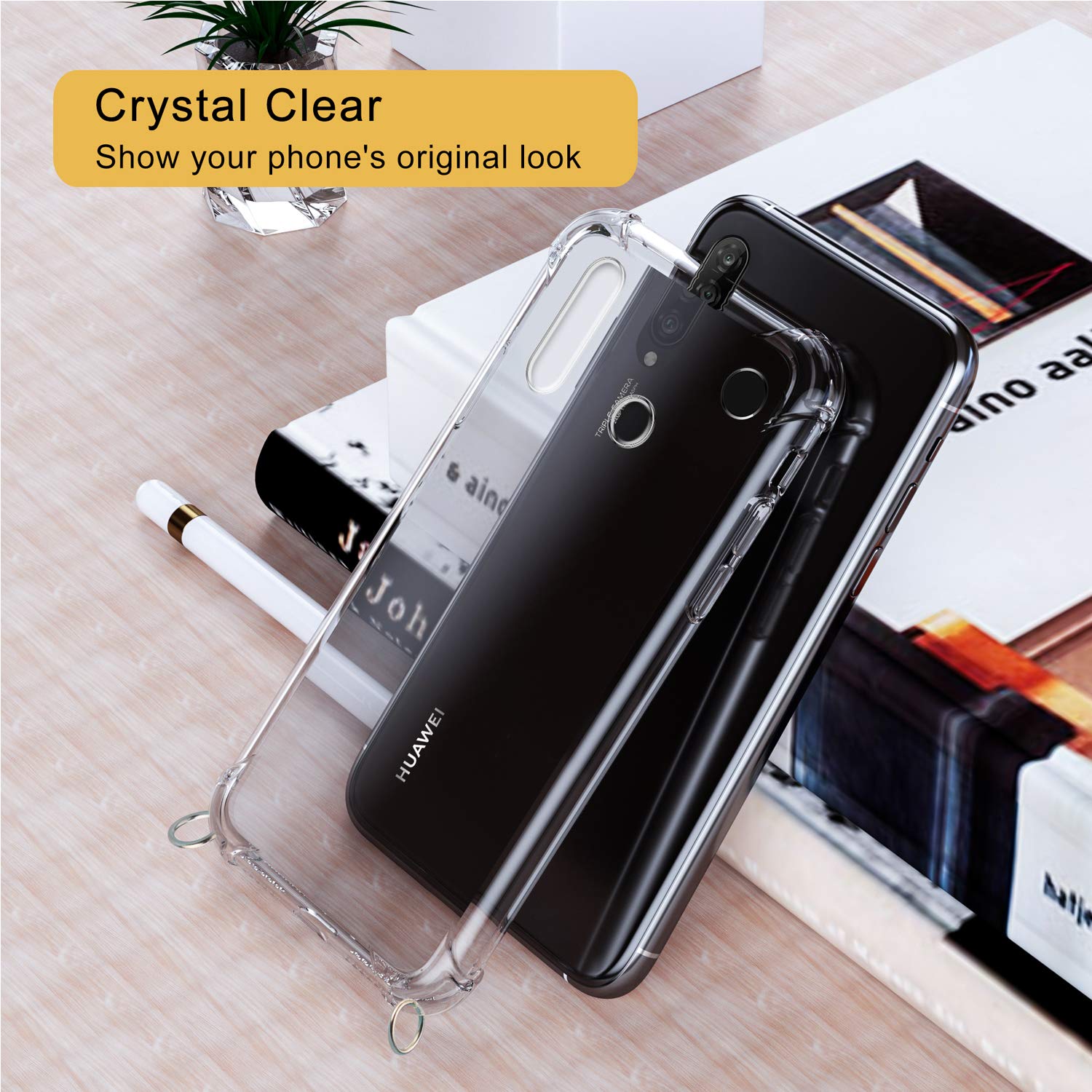 Nupcknn Custodia Per Huawei P30 Lite Con Cinturino Da Collo – TPU + PC, Trasparente, Catena Regolabile 1,5 M, Protezione Antigraffio - 3