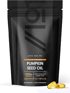 Pumpkin Seed Oil 1000mg - 100% Cold Pressed - 3 Months Supply - No Additives — Non-GMO, Gluten Free. 90 Softgels