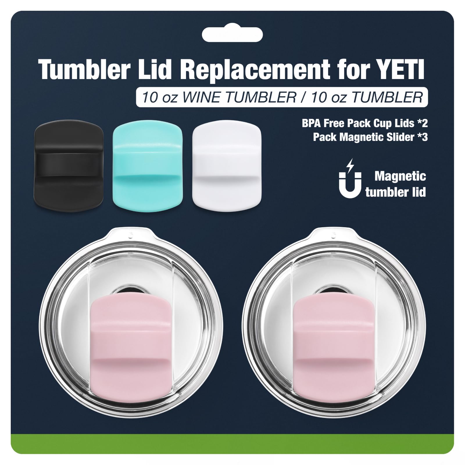 Aazon.co | 20 Oz Tubler Lids,agnetic Tubler Lid Replaceent For YETI,BPA Free 2 Pack Black