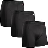 DANISH ENDURANCE Running Boxers Men, Anti Chafing Underwear, Long Leg or Regular, Sports Boxers, 3 Pack, Black, L - 1