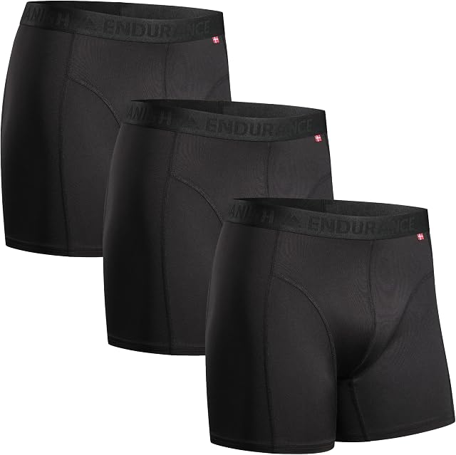 Danish Endurance Men's Sports Trunks 3-Pack Extra Long Boxer Corti Uomo (Pacco da 3)