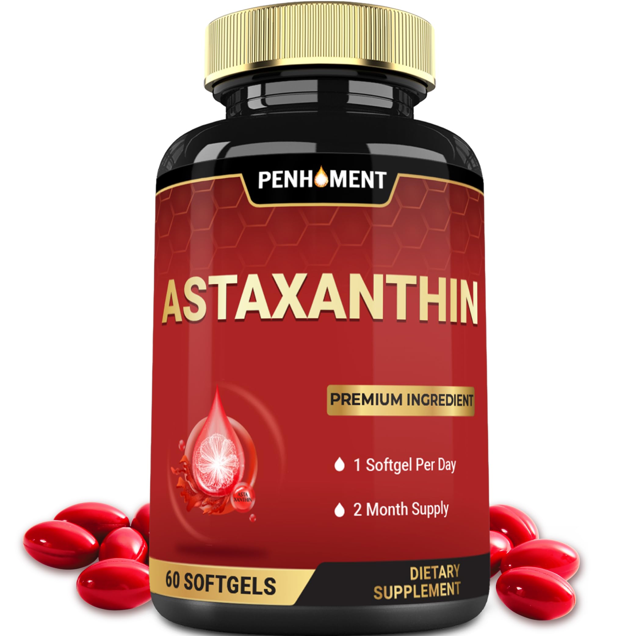 Astaxanthin Supplements 12mg - 60 Softgels