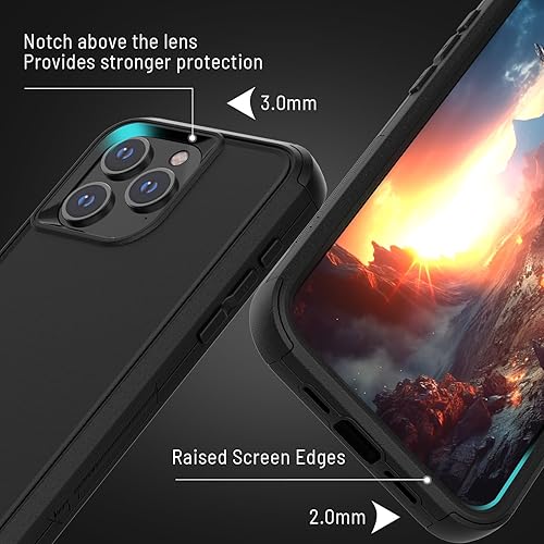 Miniatura 10 de Funda para iPhone 15 Pro Max, antideslizante, a prueba de caídas, a prueba de golpes, 3 en 1, resistente protección resistente para Apple iPhone 15