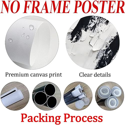 Miniatura 4 de Lienzo abstracto gris y blanco para pared, póster de pincelada, textura moderna, pintura abstracta en blanco y negro, arte de pared con textura