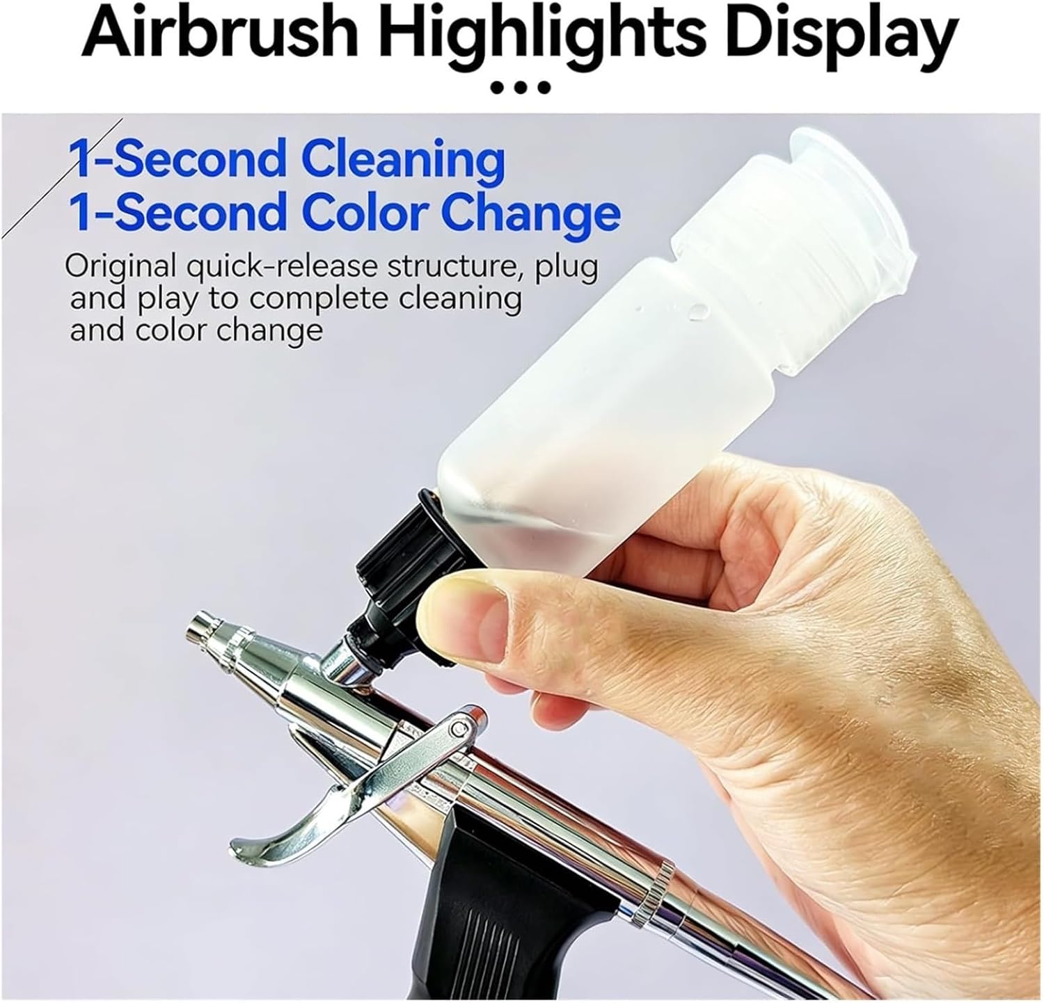Airbrush Kit with Air Compressor, Professional Airbrush Set, Portable Auto Airbrush Kit, W/5 Spray Bottles, Automatic Start/Stop, for Modeling, Painting, Nails, Makeup, Cake Decorating.