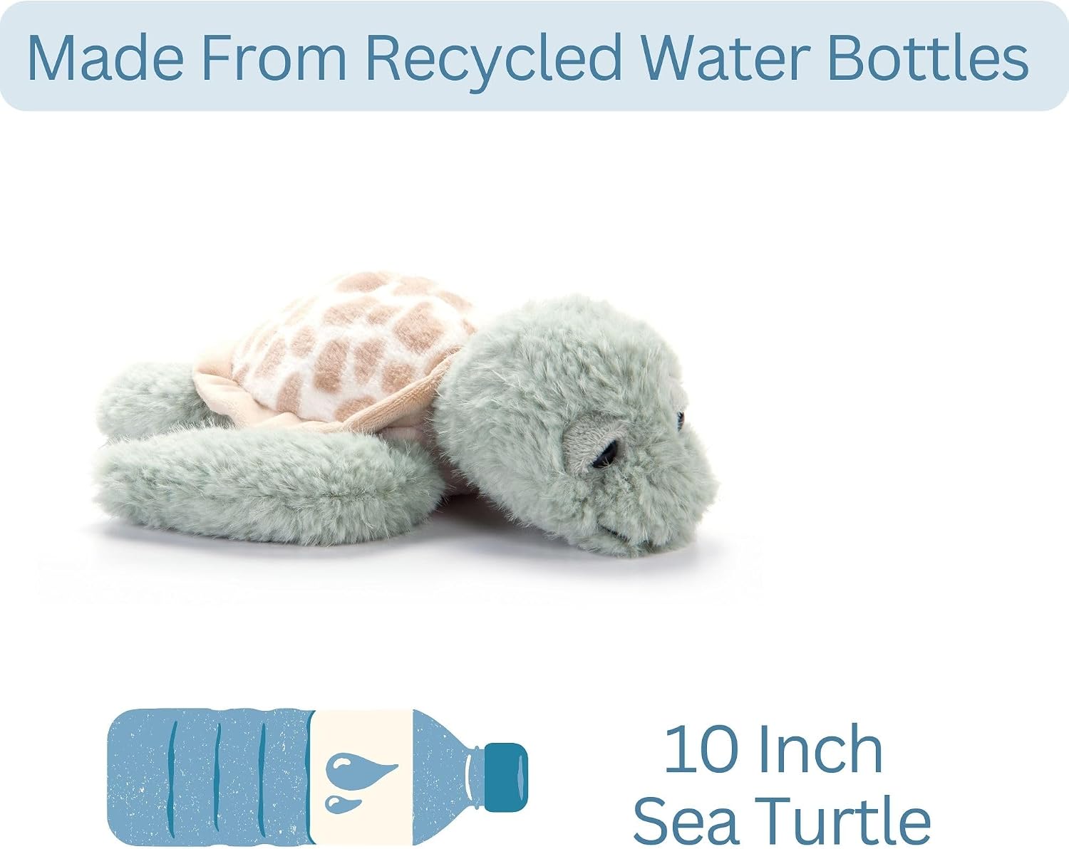 The Petting Zoo Sea Turtle Stuffed Animal Plushie, Gifts for Kids, Fuzzlez Sealife Animals, Tortoise Plush Toy 10 Inches