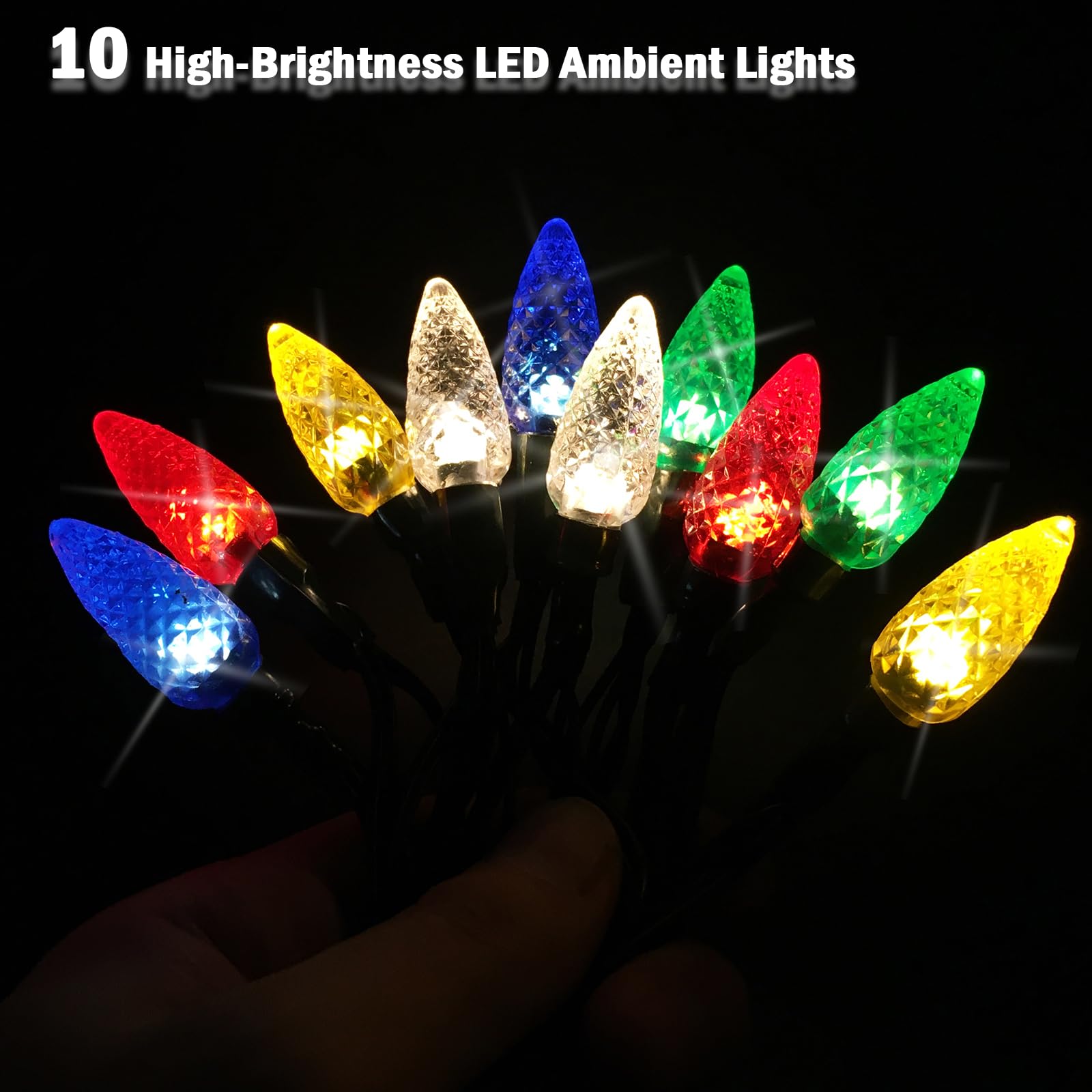 2 luces de Navidad Cable de carga para teléfono móvil, 140 cm USB-A a Lightning Cable de carga con 10 bombillas LED, cable de carga de vacaciones, compatible con teléfono/i 14/13/12/11