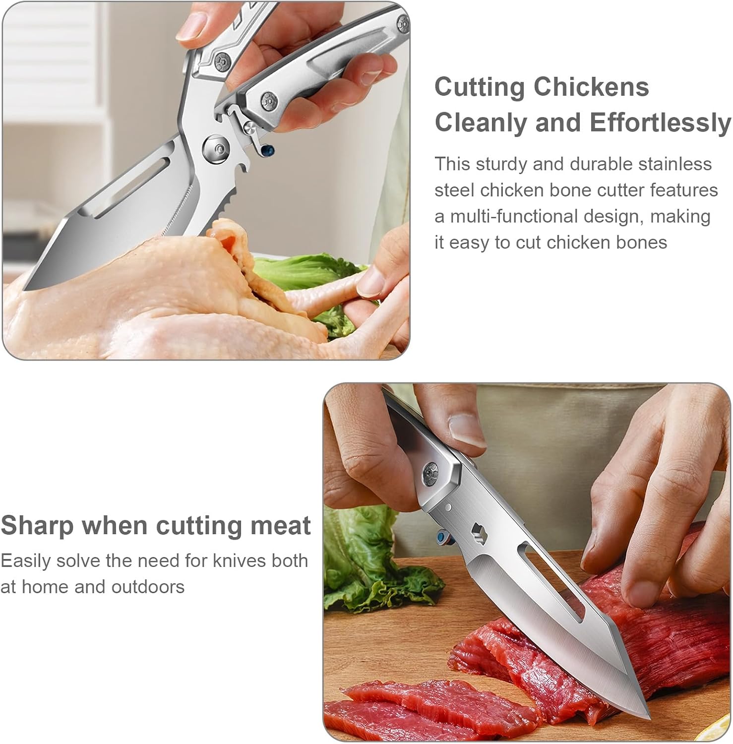 5-in-1 Detachable stainless steel kitchen poultry shears,spatchcock turkey shears heavy duty professional,butcher bone cutting scissors;,kitchen poultry scissors all purpose for food,meat,cooking