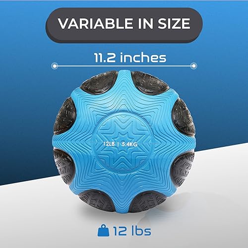 Miniatura 2 de Yes4All Balón medicinal con agarre de doble textura, pelota medicinal pesada para entrenamientos, entrenamiento de equilibrio, fuerza central,