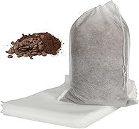 HRX Package 50 Pack 8x12 Inch Large Cold Brew Bags - Disposable Fine Mesh Drawstring Pouches for No-Mess Iced Coffee & Tea Brewing