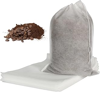 50pcs No Mess Large Cold Brew Bags, 8x12 inch Disposable Coffee Filter Bag Fine Mesh Hops Brewing Drawstring Pouches for Iced Coffee