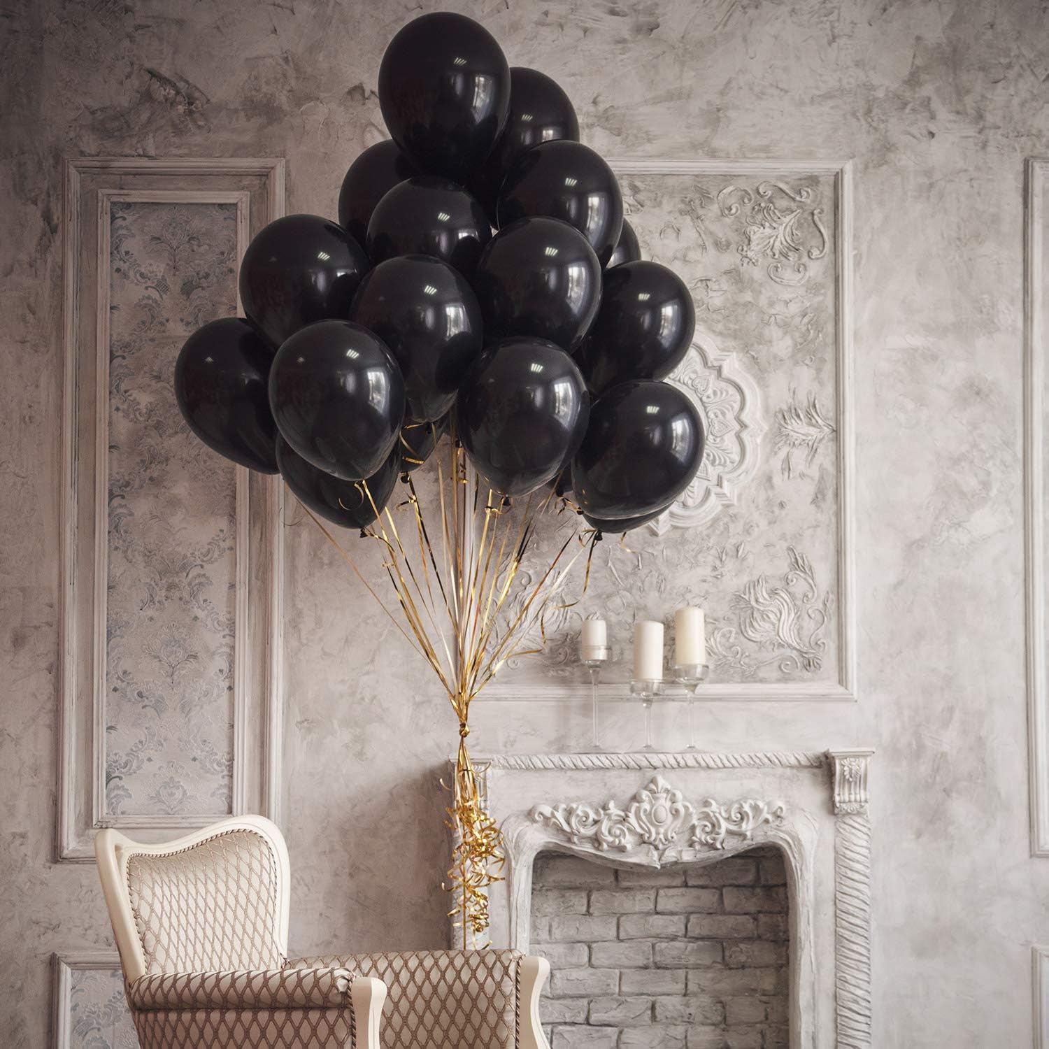 Black Balloons 100-Piece Pack – Black Balloon Bulk Set for Party Decorations – Thick Black Latex Balloons – Ideal for Gender Reveal Party, Birthday, Anniversary, Baby Shower – 12-inch Balloons