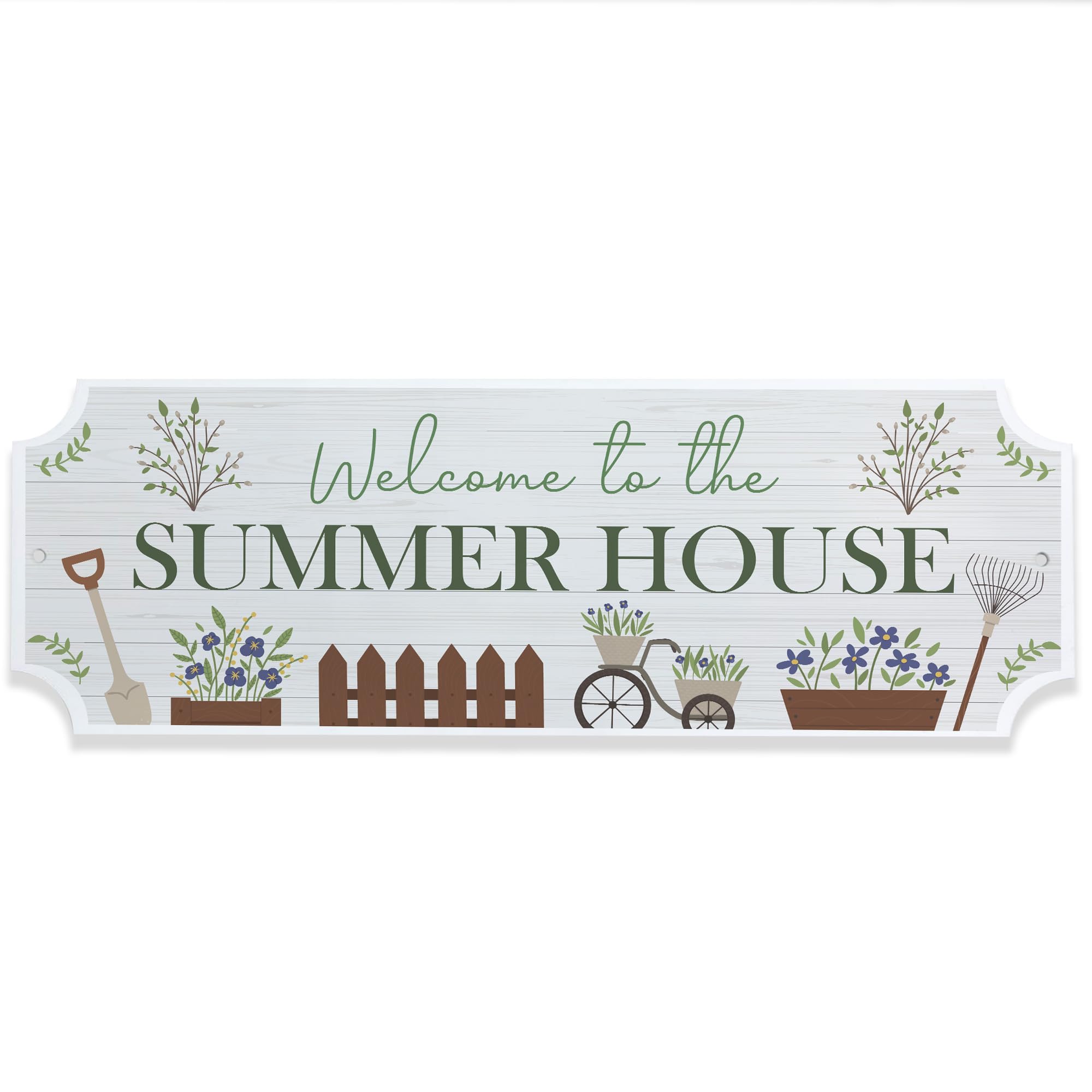 Red Ocean Welcome To The Summer House Sign For Garden Hanging Outdoor Garden Plaque Novelty Shed Sign Friendship Gift For Women Family