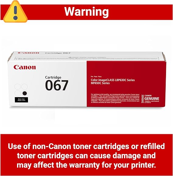 Canon Genuine 067 Black Toner Cartridge Compatible with LBP633Cdw,LBP632Cdw,MF652Cdw,MF653Cdw,MF654Cdw,MF656Cdw,(Pack of 2)