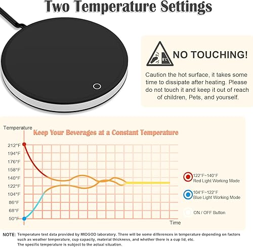 Miniatura 4 de Calentador de taza de café, calentador de tazas para café y té, calentador de café eléctrico para escritorio con apagado automático, calentadores de