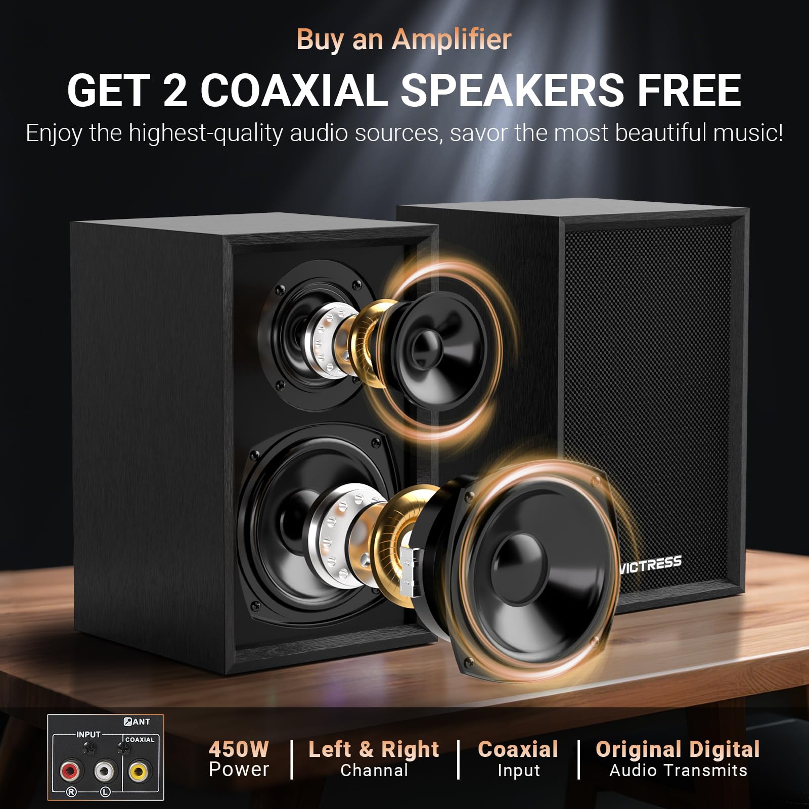 Ricevitori e amplificatore audio domestico all-in-one con altoparlante HiFi professionale e doppi microfoni wireless UHF, set di amplificatori stereo Bluetooth 5.0 per casa/festa/musica, USB/TF/AUX