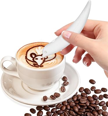 Latte Art Pen, Coffee Pen for Electrical Coffee Art for Latter, DIY Spice Pen for Cinnamon, Salt, White Sugar, Fine Coffee Grinds