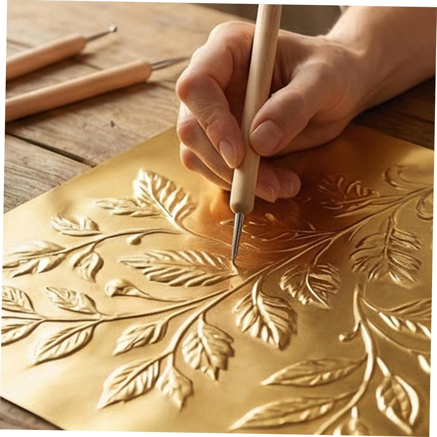 Double Sided Embossing Aluminum Foil Sheets Set with Scoring Pen