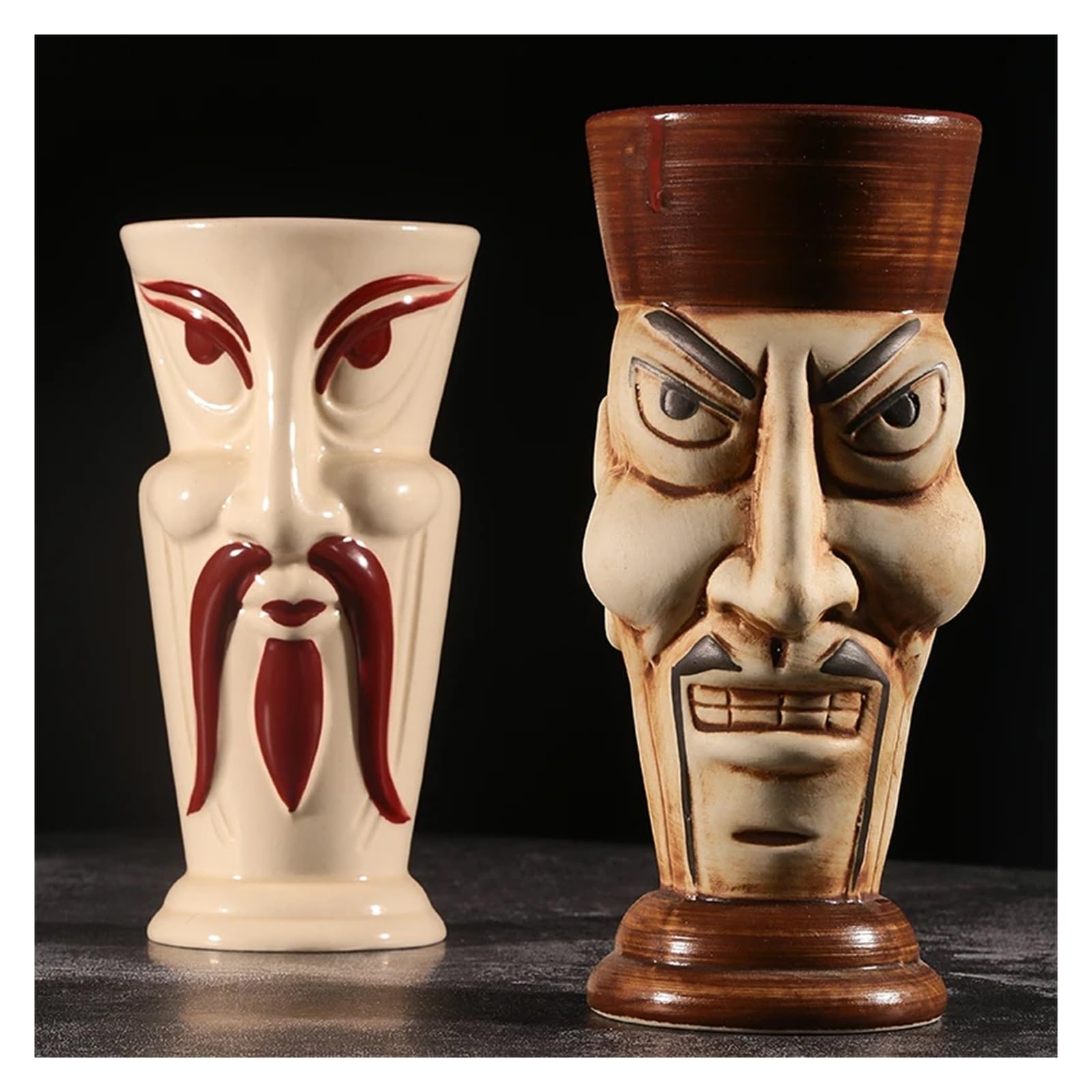 Bicchieri Cocktail Tazza Tiki in ceramica, tazza da cocktail creativa, tazza Tiki dell'Isola di Pasqua, regalo di Halloween for attrezzo da bar(W1 420ml)