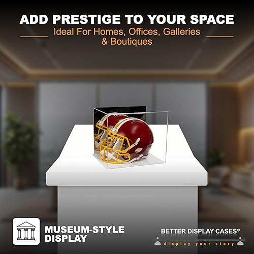 Vista 150 de Better Display Cases Versátil vitrina de acrílico transparente - Caja rectangular grande con base blanca 18" x 12" x 3" (BK09)
