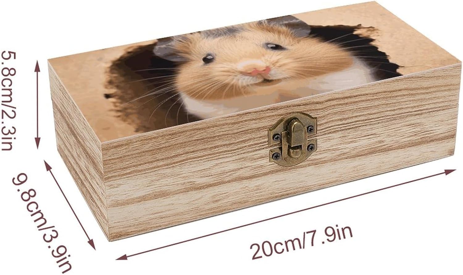Wooden Keepsake Box with Lid Rustic Memory Chest Retro Decorative Wood Box image 2