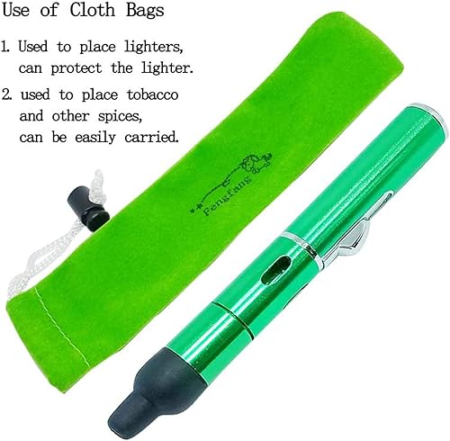 Miniatura 5 de Encendedor de butano, tubo todo en uno de metal integrado desmontable recargable de butano encendedor de mano (1 paquete verde)