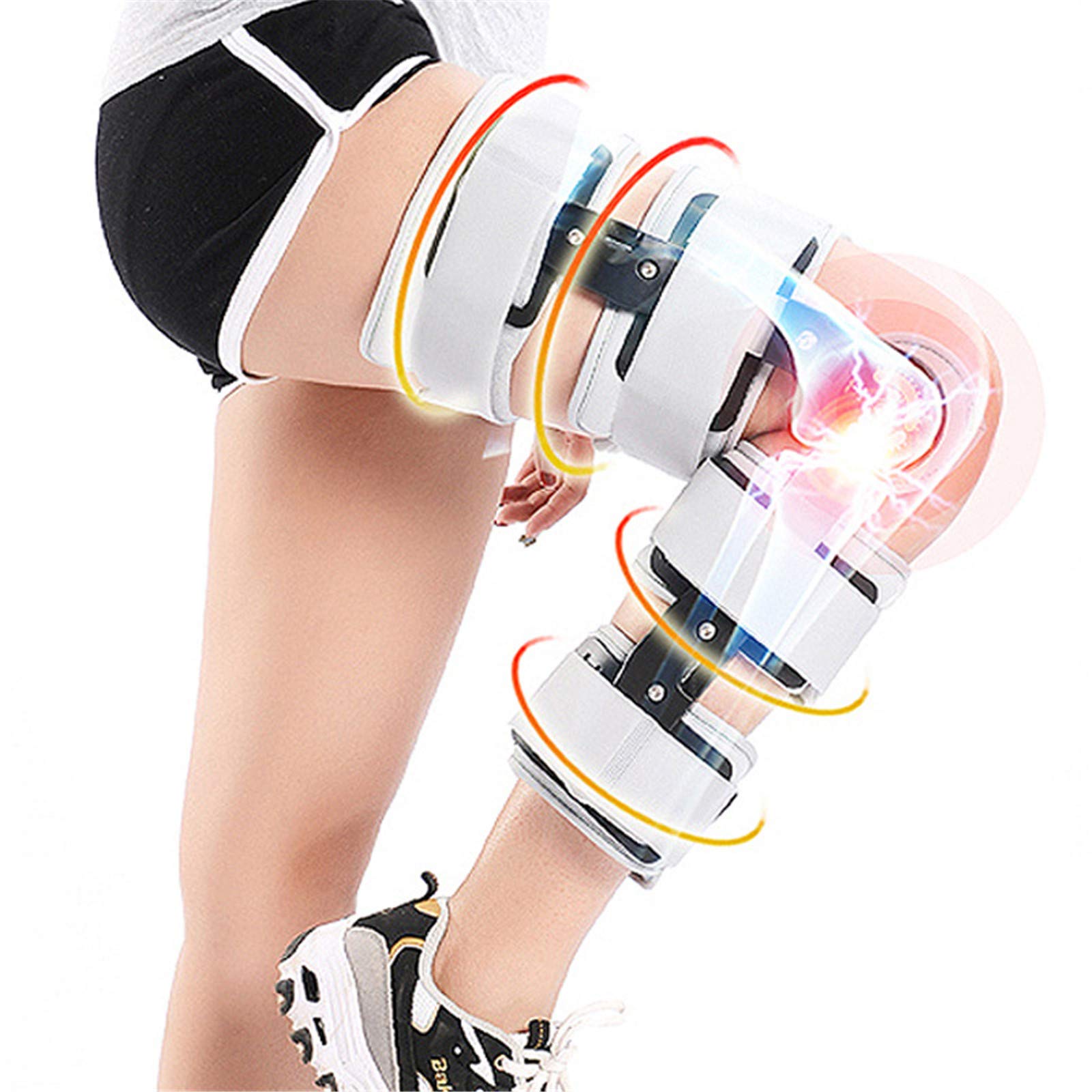 Tutore per Ginocchio, Stecca per La Fissazione Dell'Articolazione, Supporto Regolabile per La Riparazione Dell'Articolazione del Ginocchio per Lesioni Ortopediche, Protezione dall,Grey