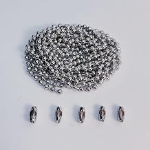 10 Feet 4.5mm Ball Bead Chain with 5 Connectors for Blinds & Shades, Replacement for Broken Vertical Blinds, #10, 304 Stainless Steel