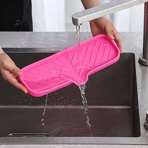 Vista 473 de Jaboneras de baño de silicona con boquilla de drenaje, organizador de fregadero de baño y cocina, soporte para esponja, bandeja de jabón para Gris