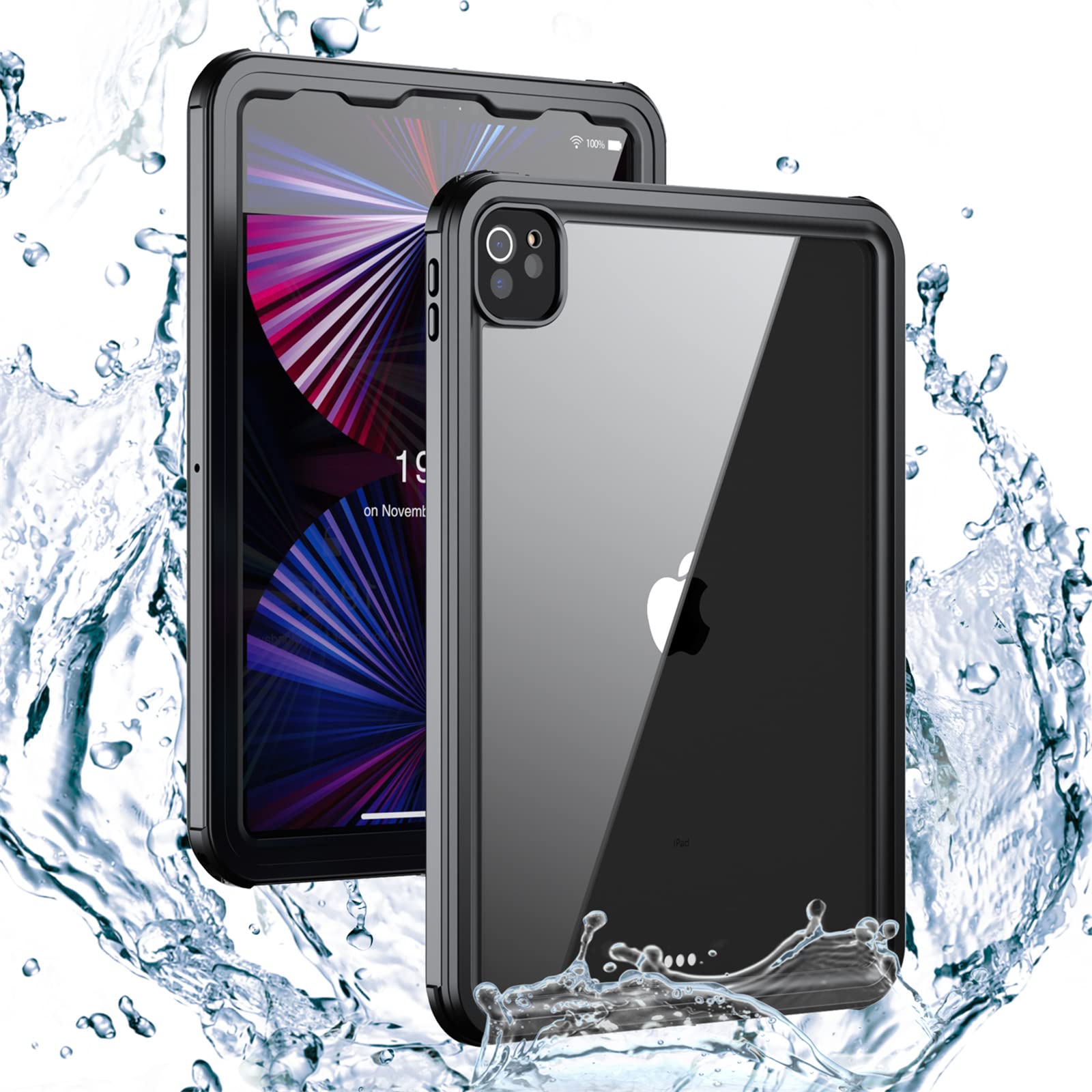 Custodia per iPad PRO 11" 3a/2a Gen(2021/2020),[IP68 Impermeabile] Custodia Sottile Antiurto Cover Impermeabile con Protezione Schermo Integrata+Cordino e Kickstand