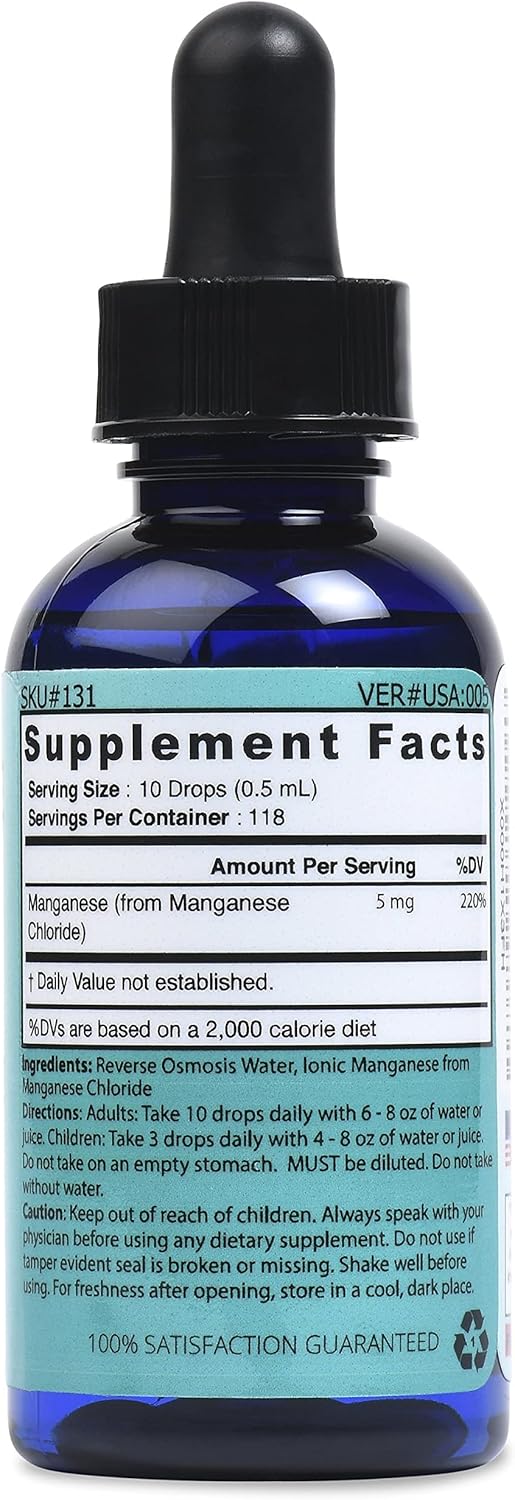 Good State Liquid Ionic Manganese Ultra Concentrate (10 Drops Equals 5 mg - 118 Servings Per Bottle), 2 Fl Oz