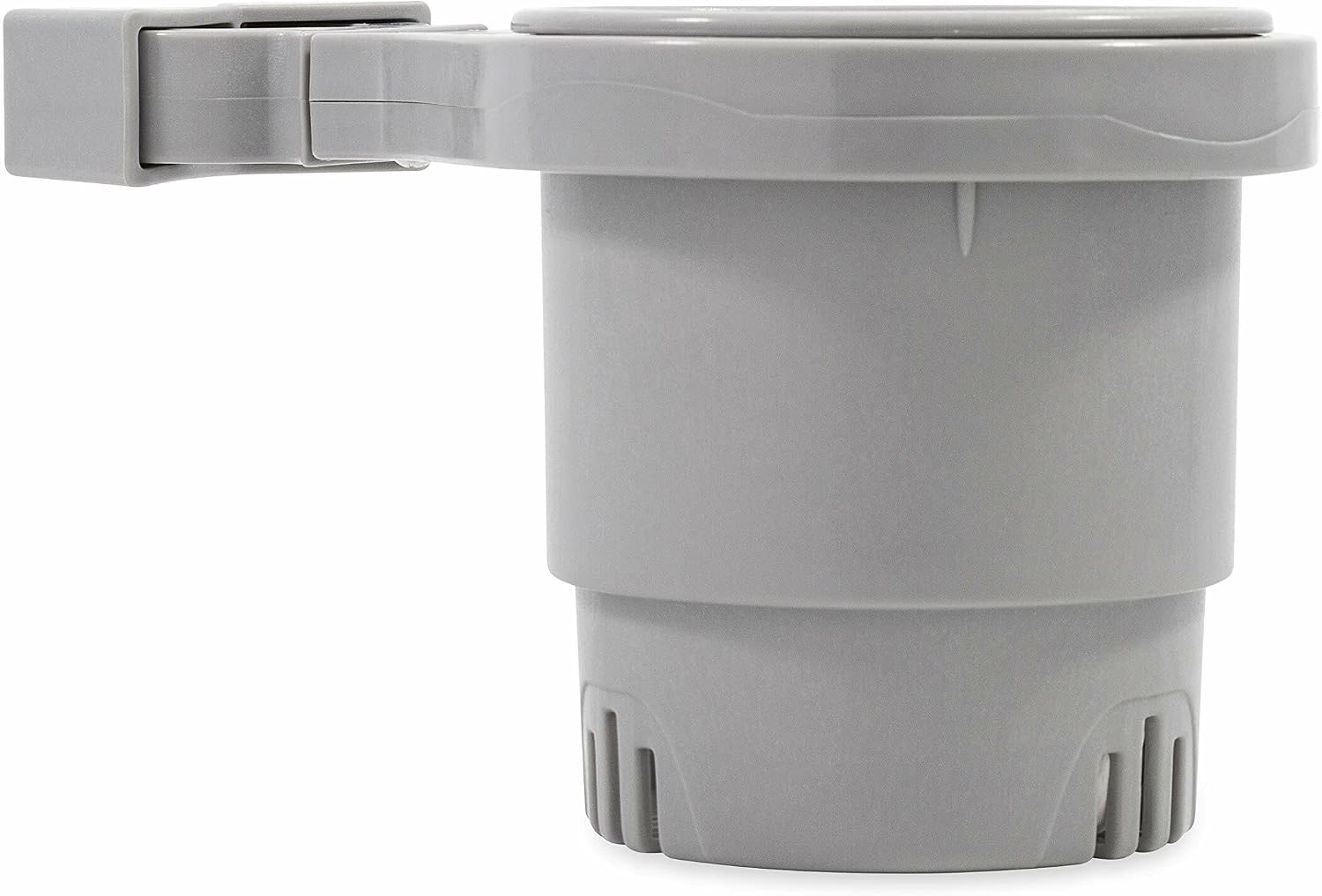 Camco Large Clamp Mounted Cup Holder-Provides a Secure Location for Your Beverage-Mountable for Up to 2-Inch Rail-White (53083)