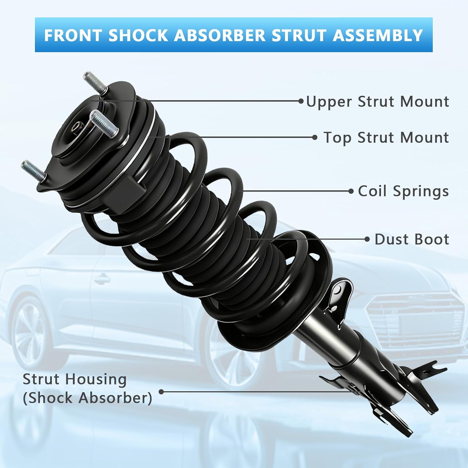 2 PCS Front Complete Struts Spring Assembly Struts Shock Absorber Fit for 2012 Honda Civic, Replacement OE: 172926 172925