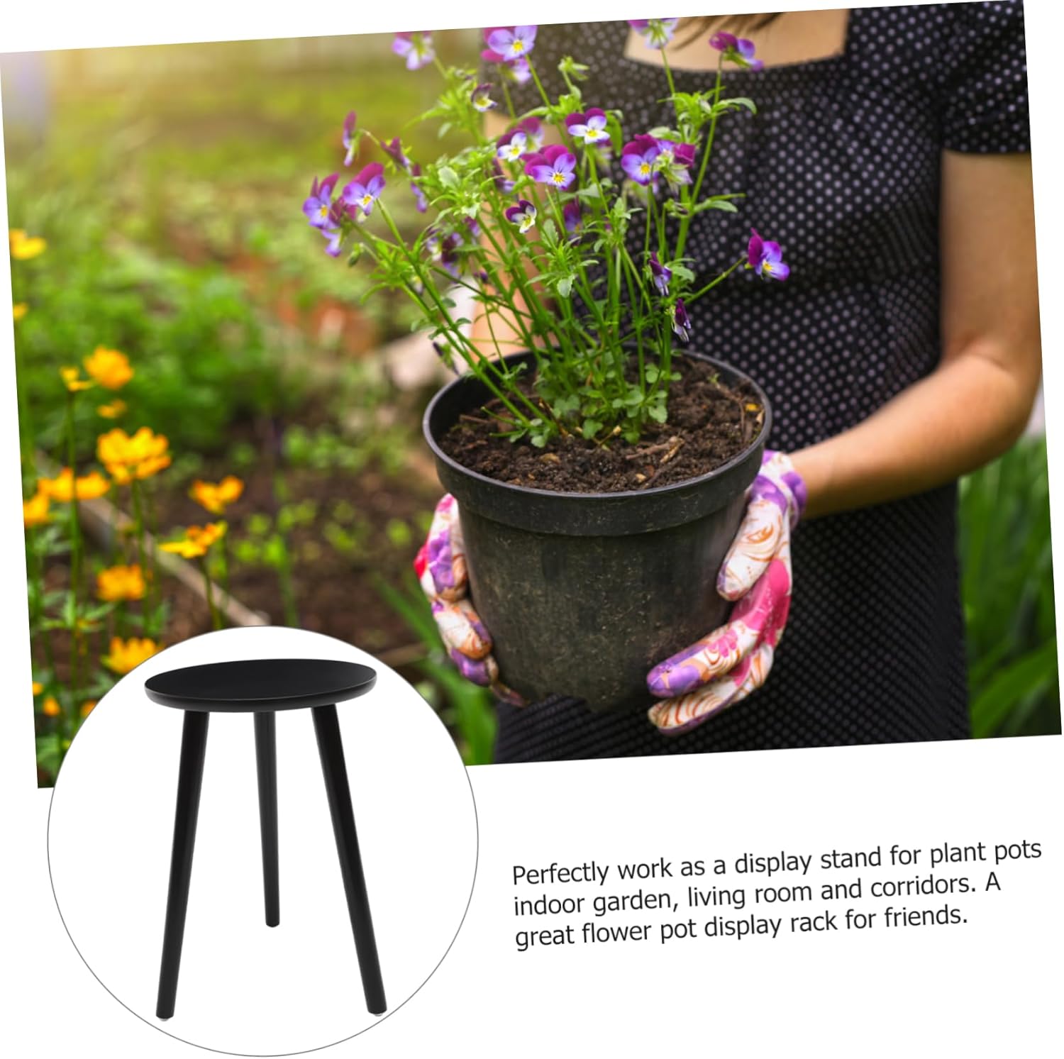 SUPVOX Wooden Plant Stand Durable Wooden Flower Pot Rack for Use Removable Design Height for Balconies Rooms