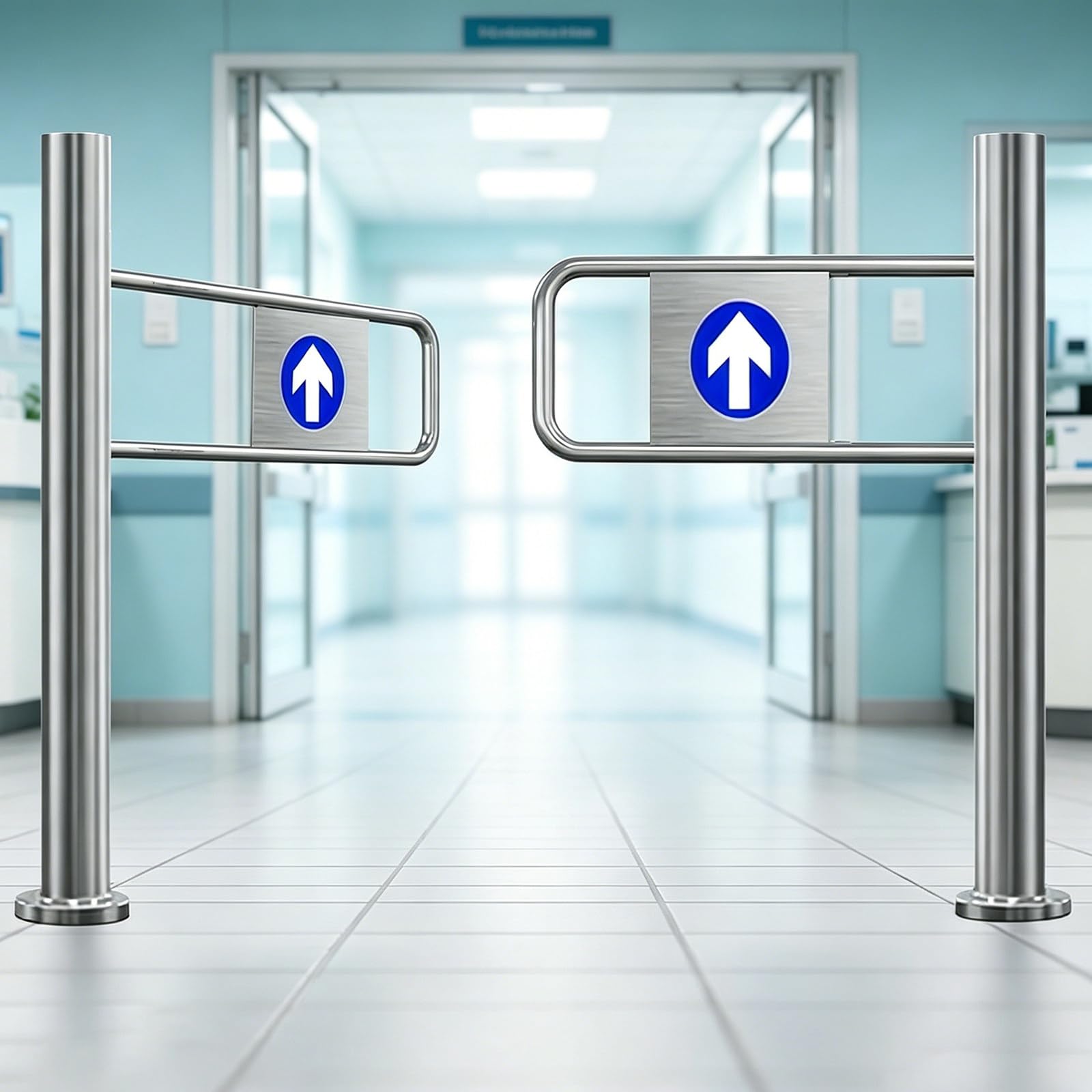 TozMvi Automatic 1-Way Swing Gate – Secure Entrance Gate for Supermarket, Library, or Warehouse, Spring-Loaded Pedestrian Access Barrier with Automatic Closing 190×97cm