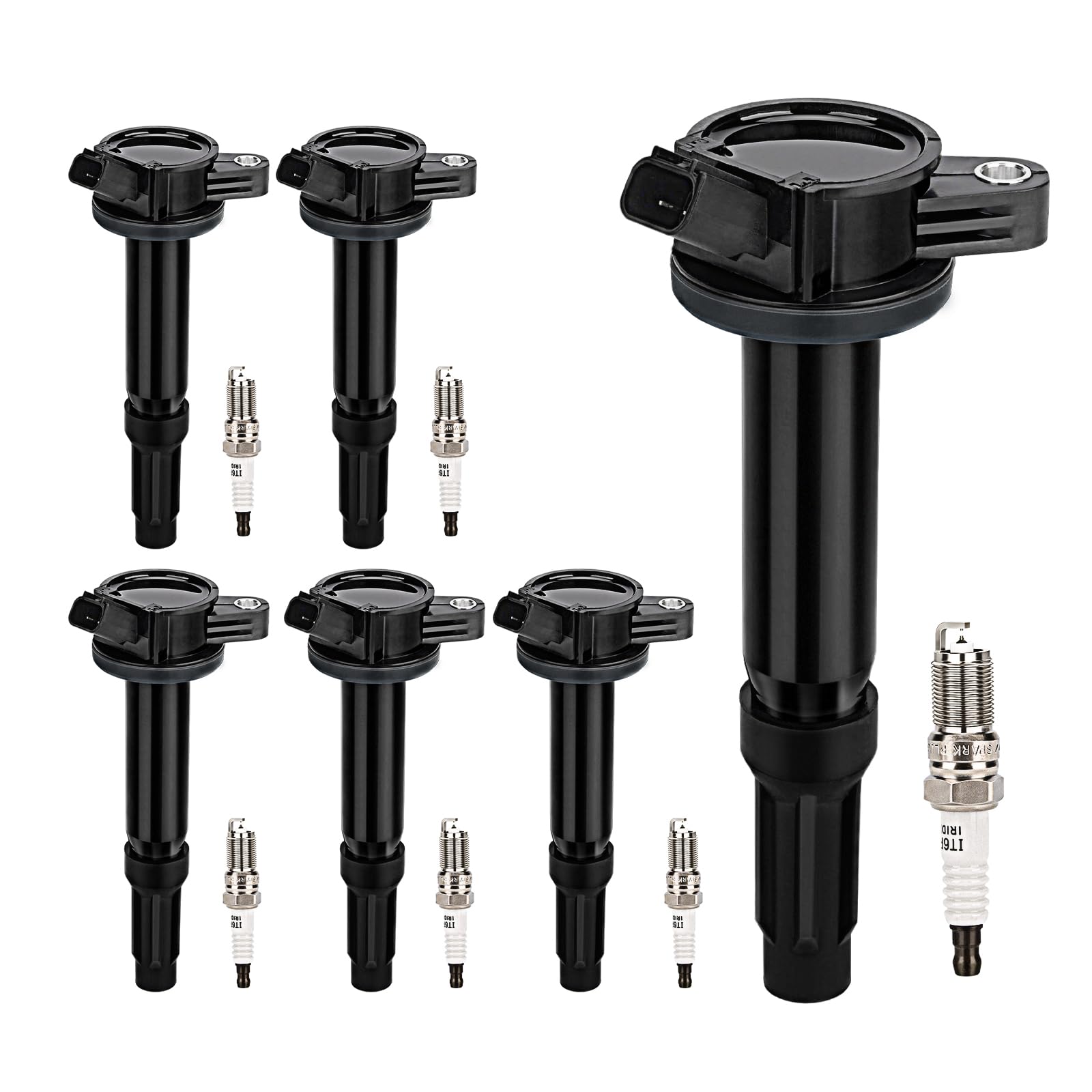 UF486 Ignition Coil &amp; SP479 Double Iridium Spark Plug For 06-12 Ford Escape