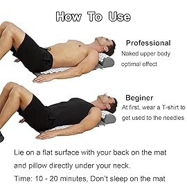 Acupressure Mat and Pillow Set with Bag - Large Size 28.7 X 16.5 inch Acupuncture Mat for Neck & Back Pain, Muscle Relaxation Stress Relief, Sciatica Pain Relief Pillow (Gray)