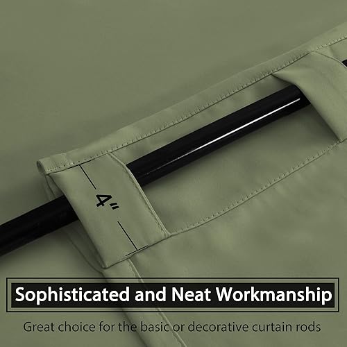 Miniatura 9 de H.VERSAILTEX Cortinas opacas con aislamiento térmico, decoración ventana, paneles para sala o habitación, oscurecen, con trabillas traseras y
