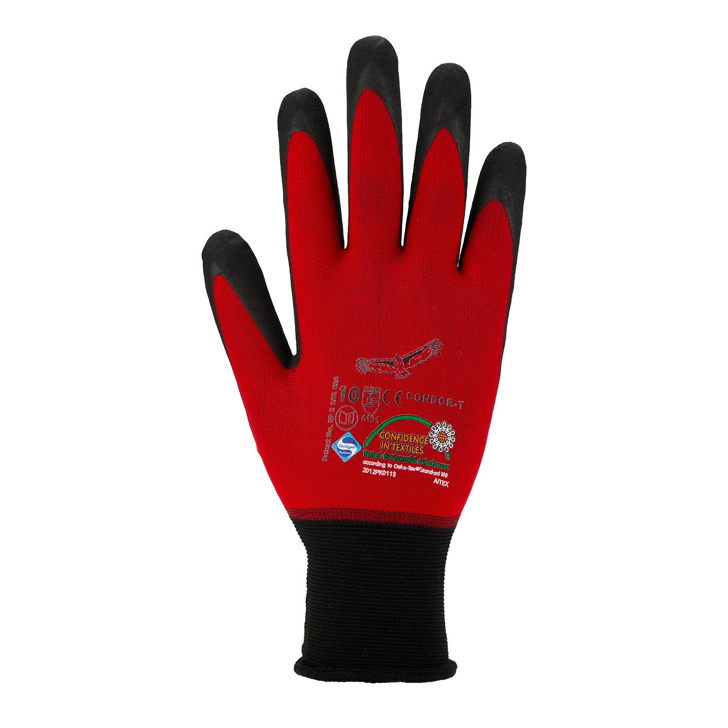 Asatex CONDOR-T 11 Gants Finement Tricoté, Rouge/Marron, Taille 11