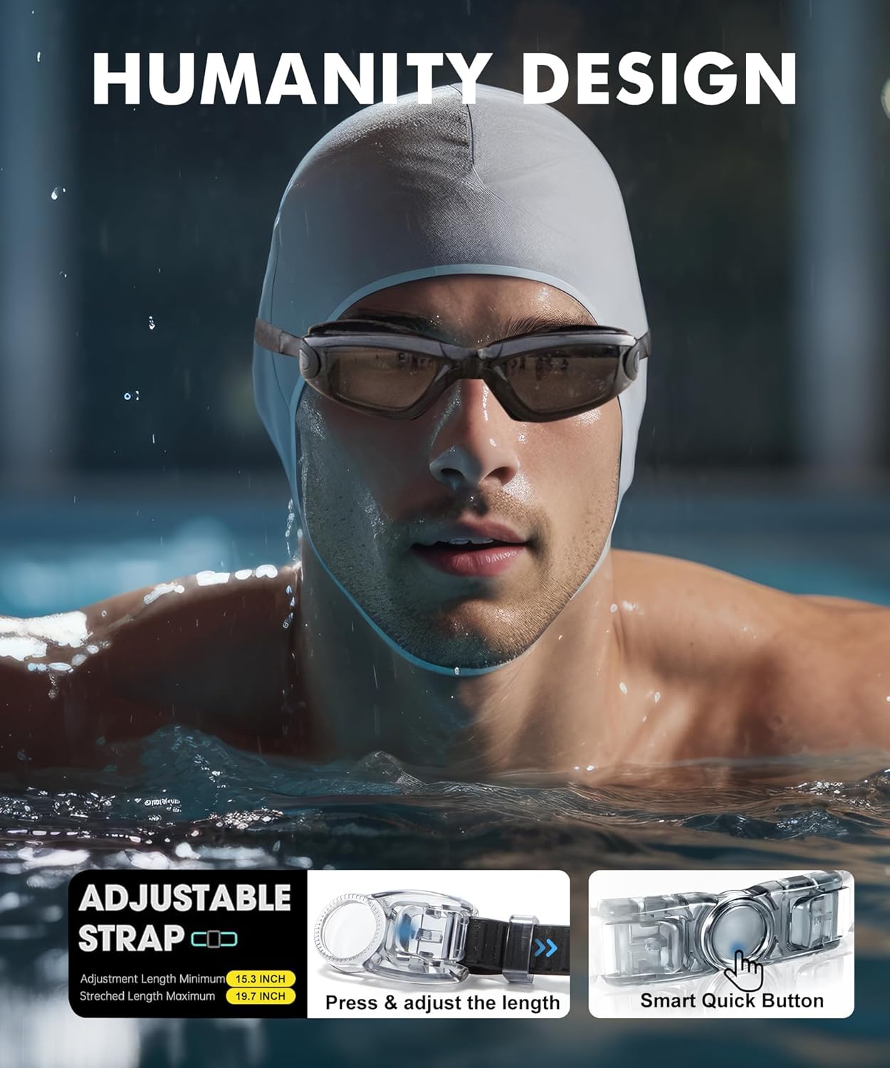 NSSIW Swim-Goggles-Adult-Women Goggles Swimming Men: Anti Fog Pool Goggles with UV400 and No Leak 2 Pack