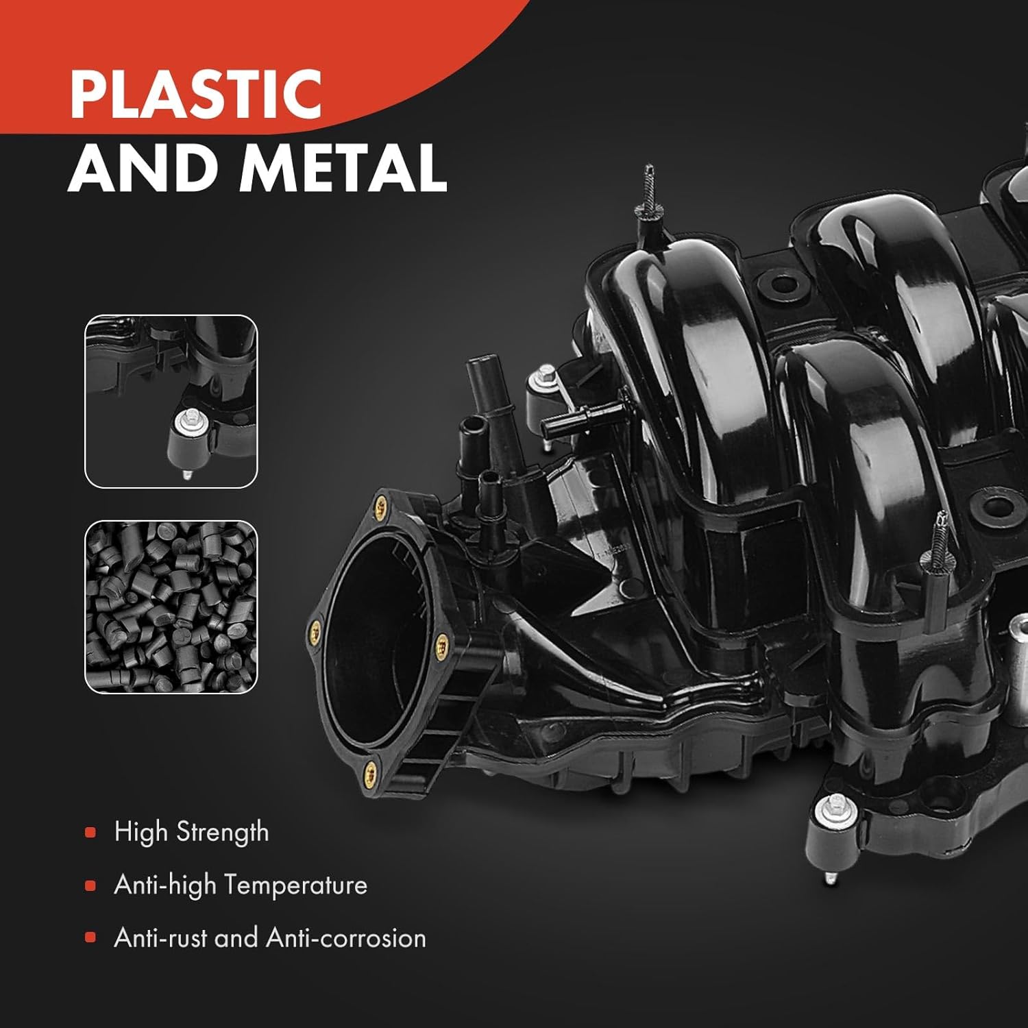 A-Premium Front Intake Manifold Compatible with Ford Mustang 2018 2019 2020 2021 2022 2023, 5.0L