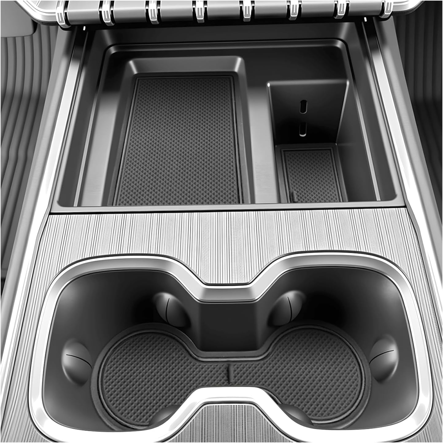 SXCY for 2025 2026 GMC Acadia Accessories Cup Holder Inserts Liner (Black) image 2
