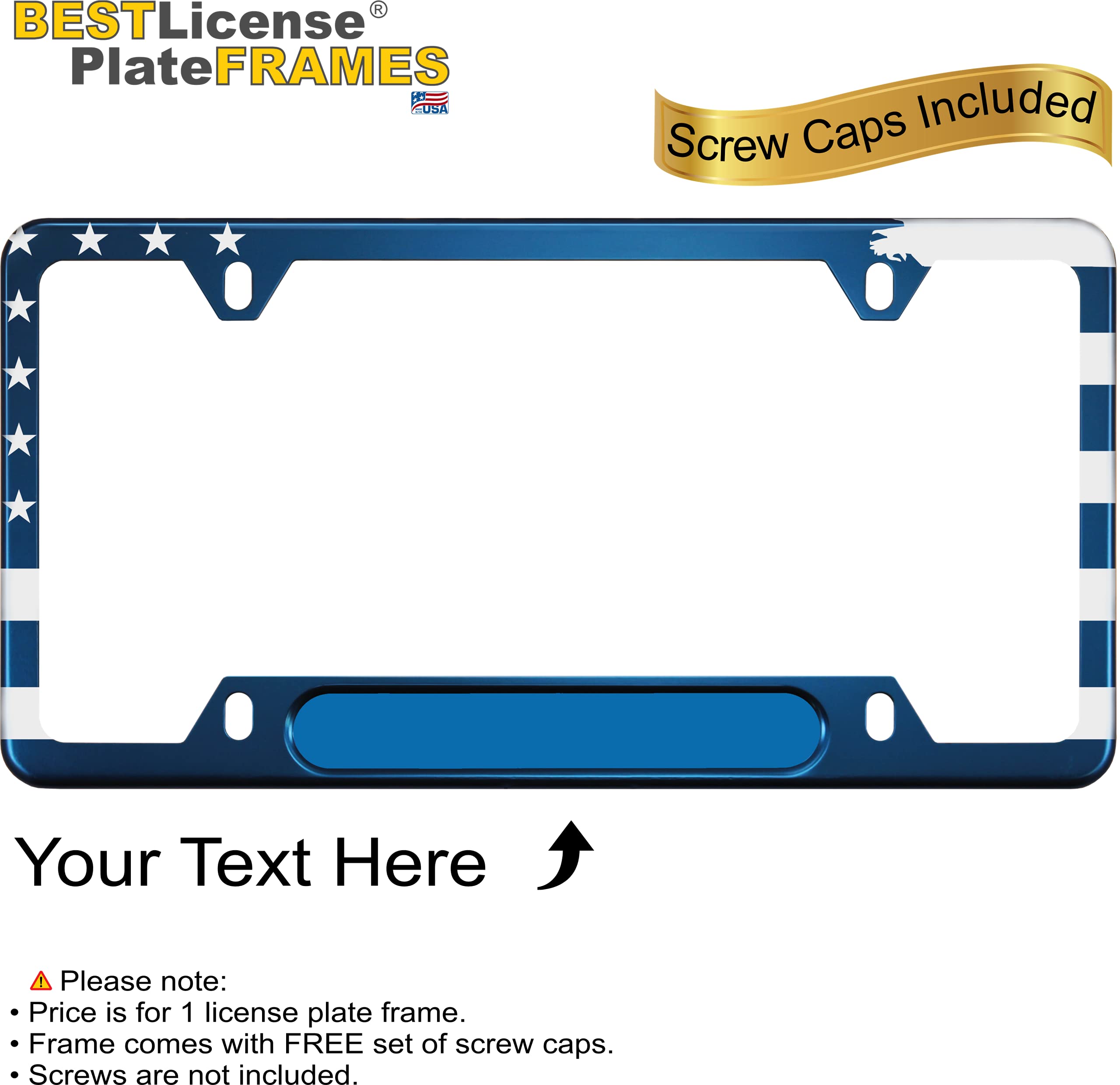 USA Patriotic | American Flag Custom Personalized Anodized Aluminum Thin Top | - Picture 15 of 133
