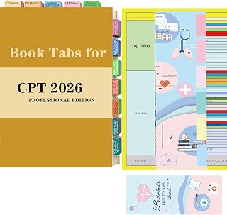 Index Tabs 2026 Compatible with CPT 2026 Books, Color-Coded Top & Side Tabs + A-Z Tabs, Laminated Durable Tabs with Alignment Guide (No Book Included)