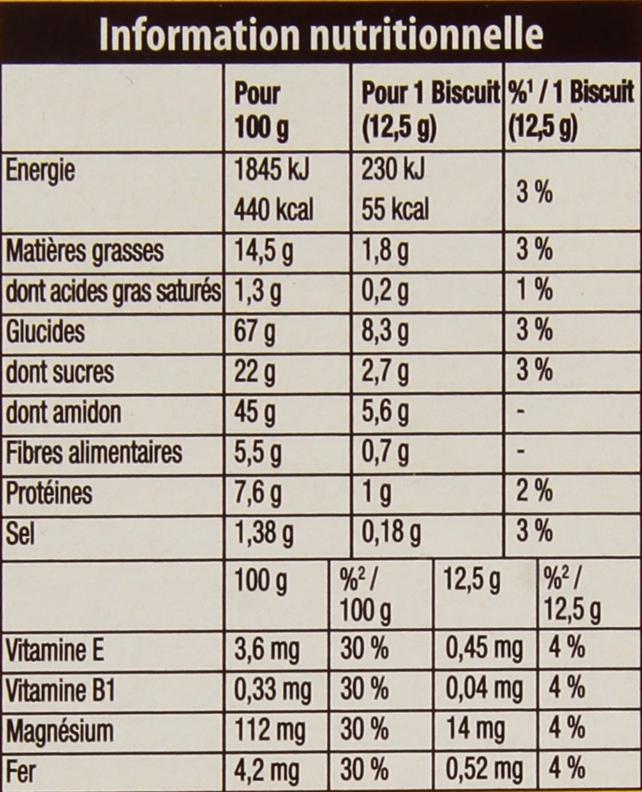 Belvita Biscuits Petit Déjeuner Brut 5 Céréales Complètes 400 g - Lot de 7